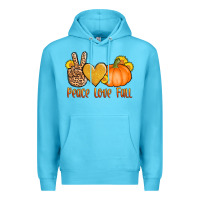 Ocean Blue peace love fall Premium Hoodie - AdoDesignShop