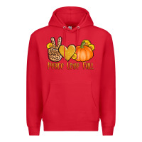 Red peace love fall Premium Hoodie - AdoDesignShop