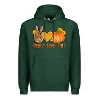 Sports Green peace love fall Premium Hoodie - AdoDesignShop