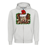 Dove Grey Christmas background baby calf Zipper Hoodie - BarkalooDesign