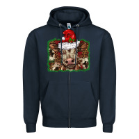 Navy Christmas background baby calf Zipper Hoodie - BarkalooDesign