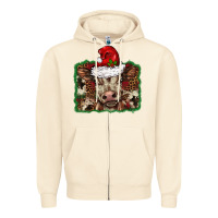 Sandshell Christmas background baby calf Zipper Hoodie - BarkalooDesign