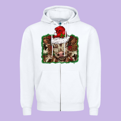 Christmas Background Baby Calf Zipper Hoodie Designed By Barkaloodesign