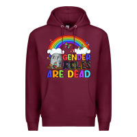 Burgundy gender roles are dead Premium Hoodie - Artiststas