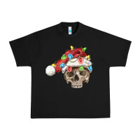 Black Christmas skull with santa hat Urban Heavy Tee - FaDigitalArtStudio