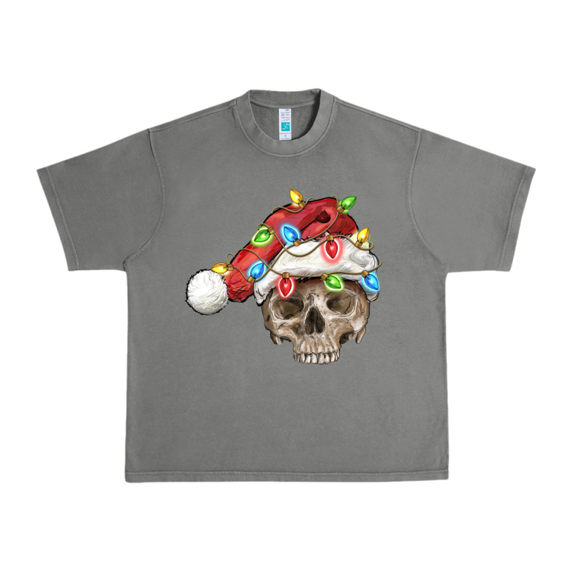 Christmas Skull With Santa Hat Urban Heavy Tee by FaDigitalArtStudio | Teevron