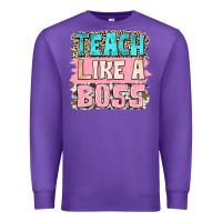 Purple teach like a boss Premium Sweatshirt - NancyCooperArtShop