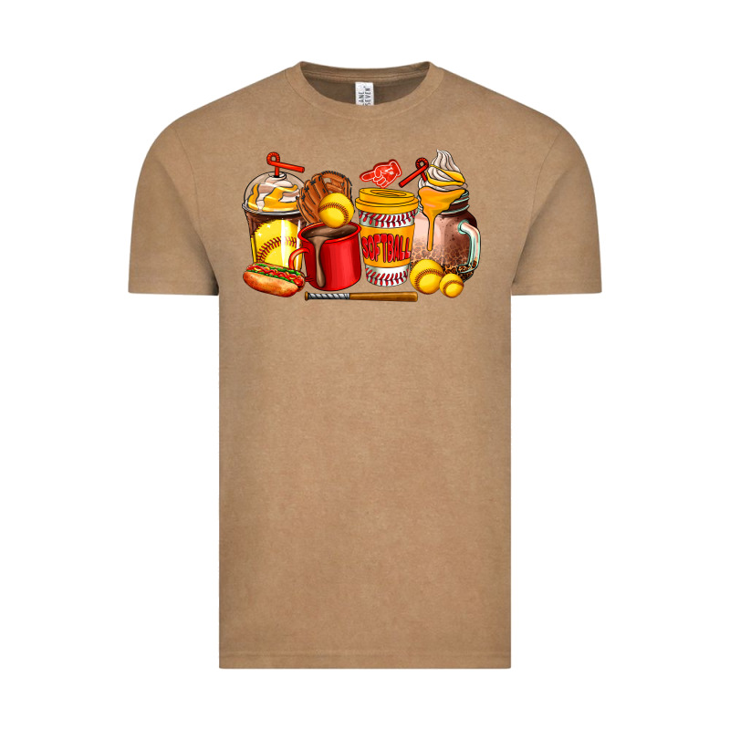Softball Coffee Cups Vintage Tee by AdoDesignShop | Teevron