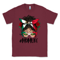 Burgundy mexican mom life messy bun mama Classic Tee - BundleAndBundleShop