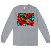 Heather Grey Christmas rodeo cowboy Long Sleeve Tee - JahusDesignShop
