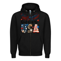 Black Western God Bless The USA Zipper Hoodie - LillyAllenDesigns