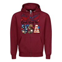 Burgundy Western God Bless The USA Zipper Hoodie - LillyAllenDesigns