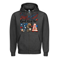 Charcoal Heather Western God Bless The USA Zipper Hoodie - LillyAllenDesigns
