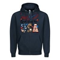Navy Western God Bless The USA Zipper Hoodie - LillyAllenDesigns