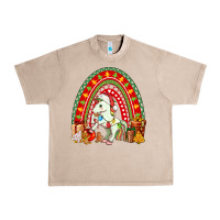 French Oak Christmas Unicorn Rainbow Urban Heavy Tee - FaDigitalArtStudio