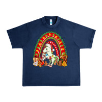 Navy Christmas Unicorn Rainbow Urban Heavy Tee - FaDigitalArtStudio