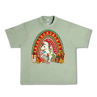 Oil Green Christmas Unicorn Rainbow Urban Heavy Tee - FaDigitalArtStudio
