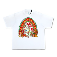 White Christmas Unicorn Rainbow Urban Heavy Tee - FaDigitalArtStudio