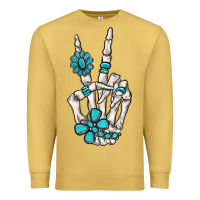 Antique Gold turquoise gemstone skeleton hand Premium Sweatshirt - MaliasSmallBusiness
