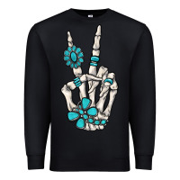 Black turquoise gemstone skeleton hand Premium Sweatshirt - MaliasSmallBusiness