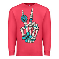 Cardinal turquoise gemstone skeleton hand Premium Sweatshirt - MaliasSmallBusiness
