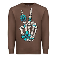 Chestnut turquoise gemstone skeleton hand Premium Sweatshirt - MaliasSmallBusiness