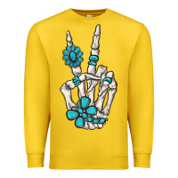 Lemon turquoise gemstone skeleton hand Premium Sweatshirt - MaliasSmallBusiness