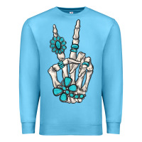 Ocean Blue turquoise gemstone skeleton hand Premium Sweatshirt - MaliasSmallBusiness