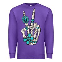 Purple turquoise gemstone skeleton hand Premium Sweatshirt - MaliasSmallBusiness