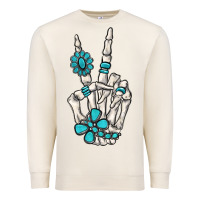 Sandshell turquoise gemstone skeleton hand Premium Sweatshirt - MaliasSmallBusiness