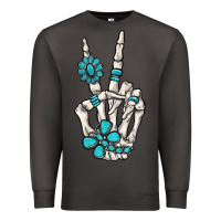 Smoke turquoise gemstone skeleton hand Premium Sweatshirt - MaliasSmallBusiness