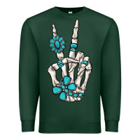 Sports Green turquoise gemstone skeleton hand Premium Sweatshirt - MaliasSmallBusiness