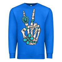 True Royal turquoise gemstone skeleton hand Premium Sweatshirt - MaliasSmallBusiness