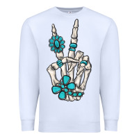 White turquoise gemstone skeleton hand Premium Sweatshirt - MaliasSmallBusiness