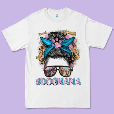 Dog Mama Messy Bun Premium Tee Designed By Barkaloodesign