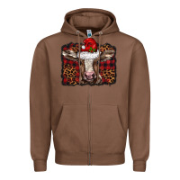 Chestnut Christmas background baby calf Zipper Hoodie - BarkalooDesign