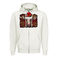 Oatmeal Heather Christmas background baby calf Zipper Hoodie - BarkalooDesign