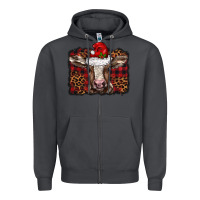 Smoke Christmas background baby calf Zipper Hoodie - BarkalooDesign