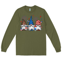 Army Green 4th of july gnomes Long Sleeve Tee - Jasminsmagicworld