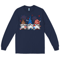 Navy 4th of july gnomes Long Sleeve Tee - Jasminsmagicworld