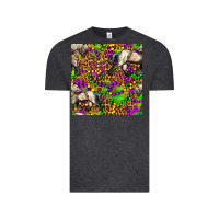 Vintage Black mardi gras leopard horse seamless pattern Vintage Tee - FaDigitalArtStudio