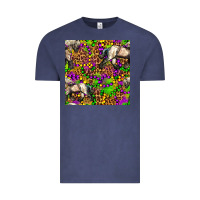 Vintage Denim mardi gras leopard horse seamless pattern Vintage Tee - FaDigitalArtStudio