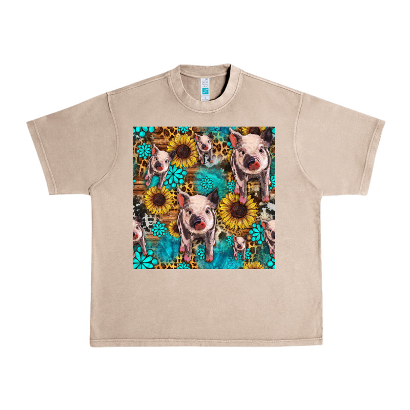 Cute Pig With Patches Seamless Pattern Urban Heavy Tee by HRA Design Shop | Teevron