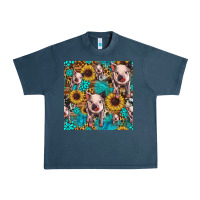 Midnight Navy cute pig with patches seamless pattern Urban Heavy Tee - HRA Design Shop
