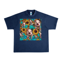 Navy cute pig with patches seamless pattern Urban Heavy Tee - HRA Design Shop