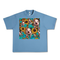 Pebble Blue cute pig with patches seamless pattern Urban Heavy Tee - HRA Design Shop