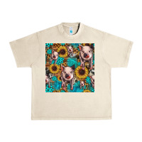 Sandshell cute pig with patches seamless pattern Urban Heavy Tee - HRA Design Shop