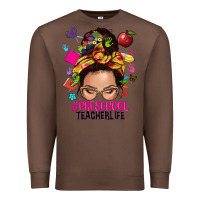 Chestnut preschool teacher life  messy bun Premium Sweatshirt - NancyCooperArtShop