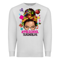 Dove Grey preschool teacher life  messy bun Premium Sweatshirt - NancyCooperArtShop