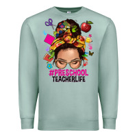 Seafoam preschool teacher life  messy bun Premium Sweatshirt - NancyCooperArtShop